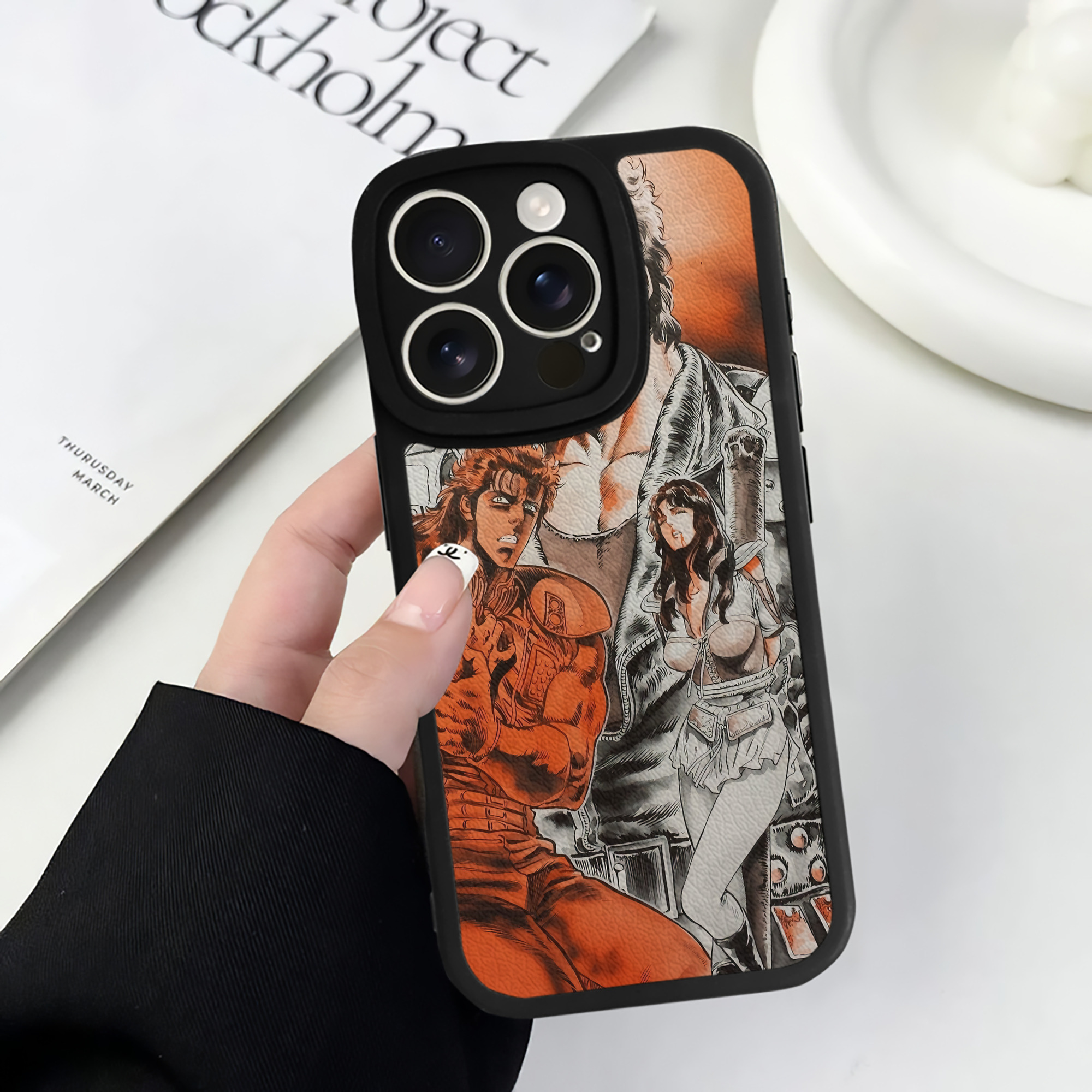 （画像用） 北斗の拳 Fist of the North Star 【iPhone 16シリーズ対応】シリコンスマホケース（レザー調） 材質：シリコン